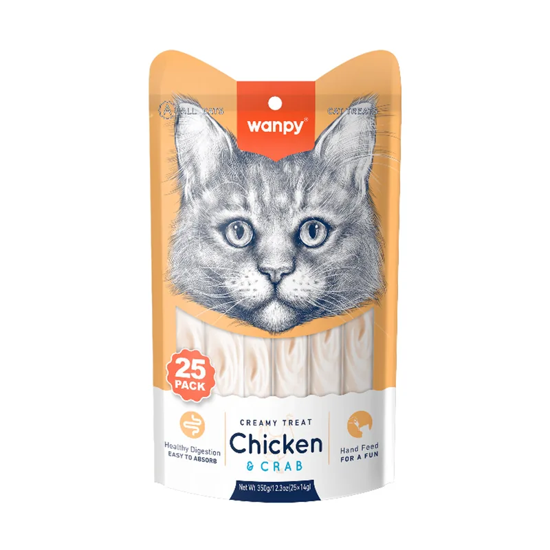 Wanpy Κρεμώδης Λιχουδιά Κοτόπουλο & Καβούρι 25 Pack