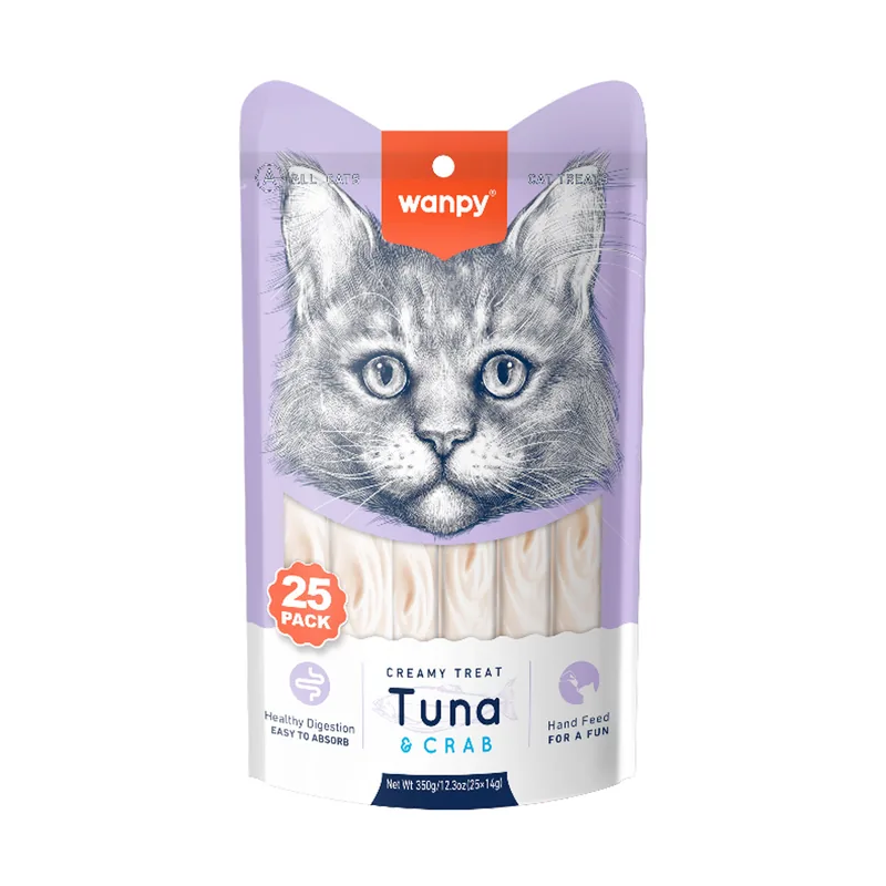 Wanpy Κρεμώδης Λιχουδιά Τόνος & Καβούρι 25 Pack