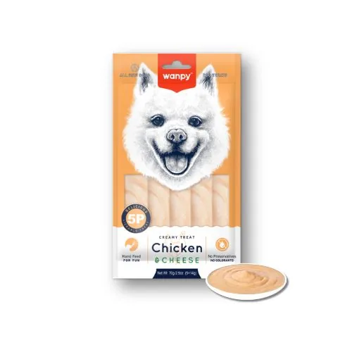 Wanpy Chicken & Cheese Creamy - Κρεμώδεις λιχουδιές