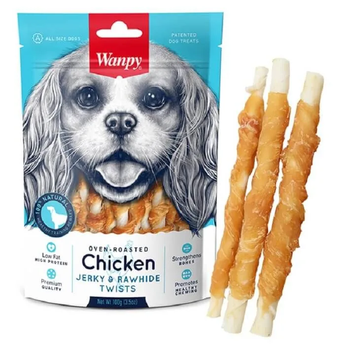 Wanpy Chicken Jerky & Rawhide Twists